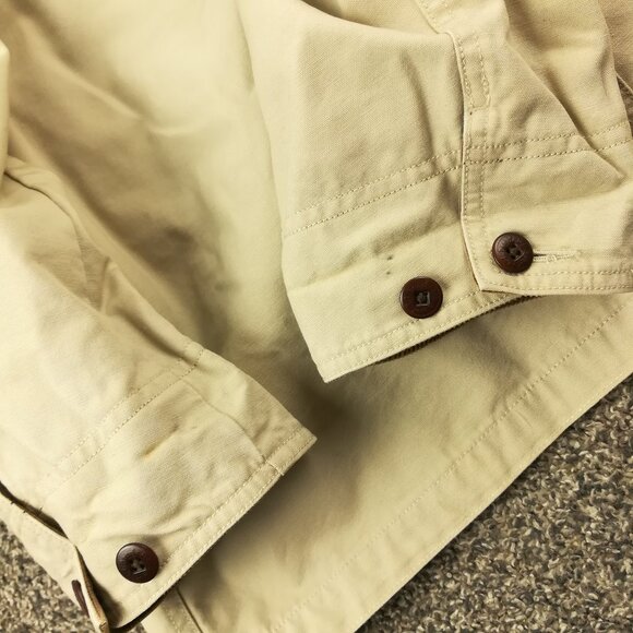 VTG LL Bean Jacket Canvas Chore Barn Corduroy Collar Flannel Lined Mens Large - Picture 11 of 13
